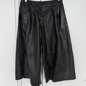 Tibi Genuine Leather Culotte Shorts